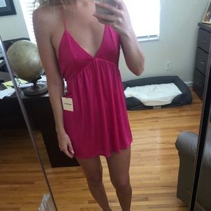 Super down mini open back dress